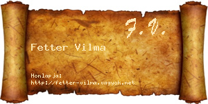 Fetter Vilma névjegykártya